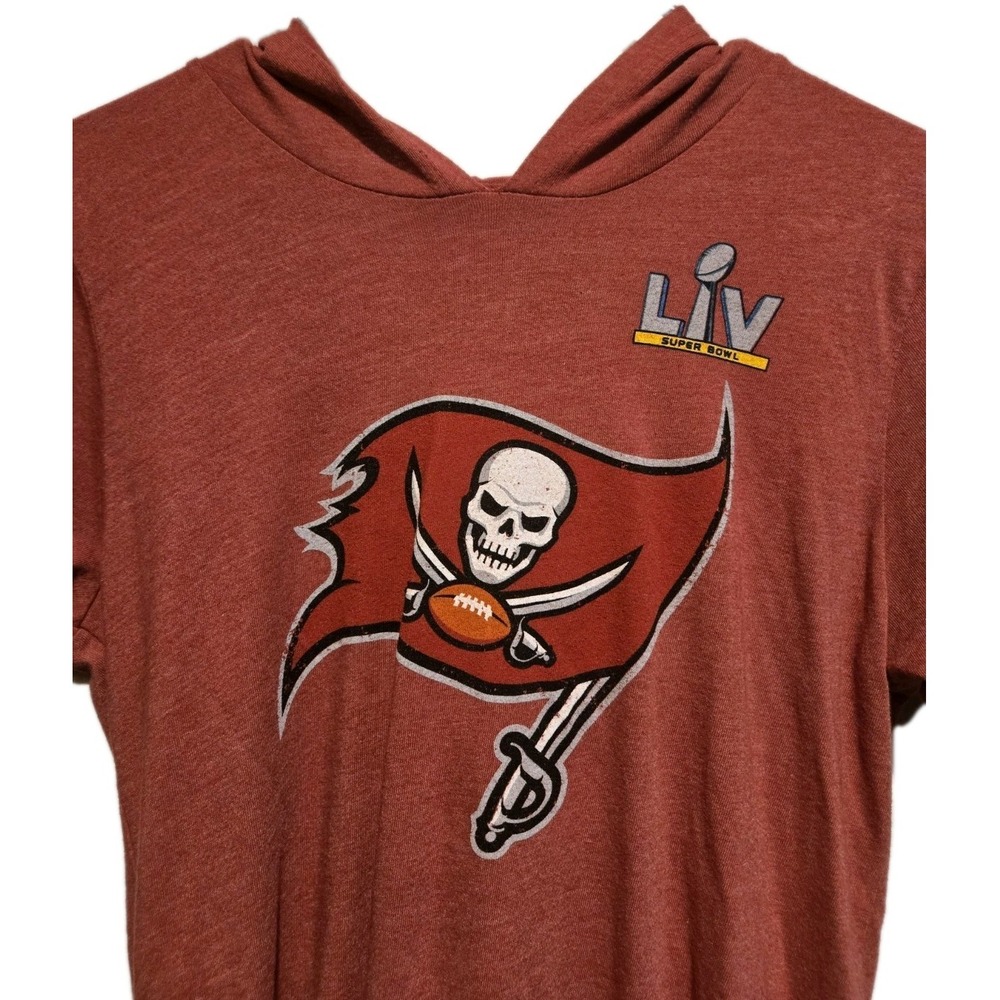 Tom Brady Tampa Bay Buccaneers M #12 Red Fanatics Hooded T-shirt NFL VINTAGE